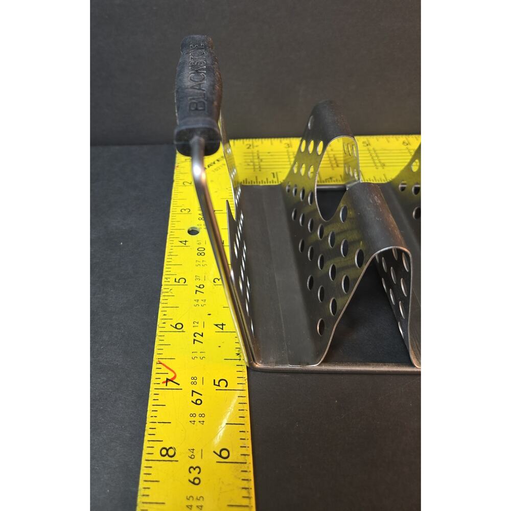 Blackstone Griddle Grill Taco Holder Rack Stainless Steel 4-Slot with Handles - Picture 7 of 10